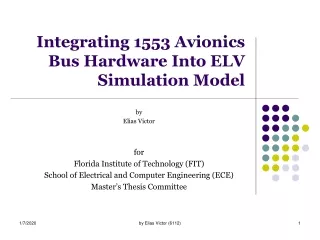 Integrating 1553 Avionics Bus Hardware Into ELV Simulation Model