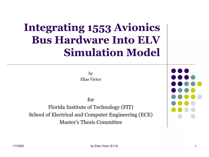 integrating 1553 avionics bus hardware into elv simulation model