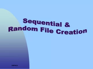 Sequential &amp;  Random File Creation