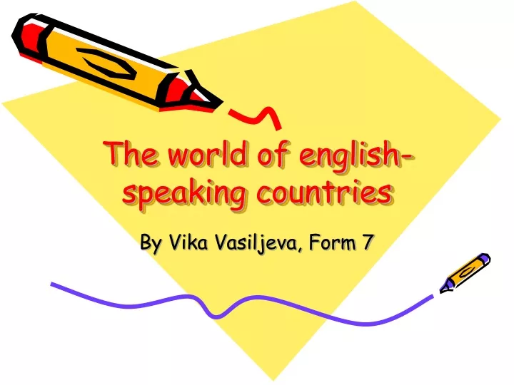the world of english speaking countries