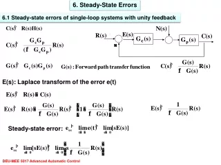 6.1  Steady - state errors  of  single - loop systems with unity feedback