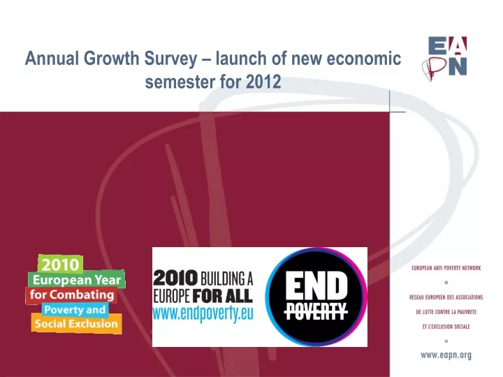 annual growth survey launch of new economic semester for 2012