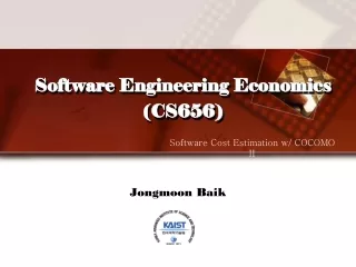 Software Engineering Economics (CS656)
