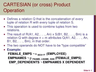 CARTESIAN (or cross) Product Operation
