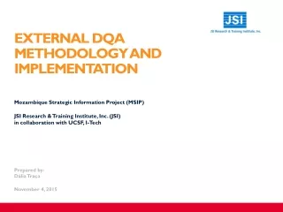 External  DQA  Methodology and Implementation