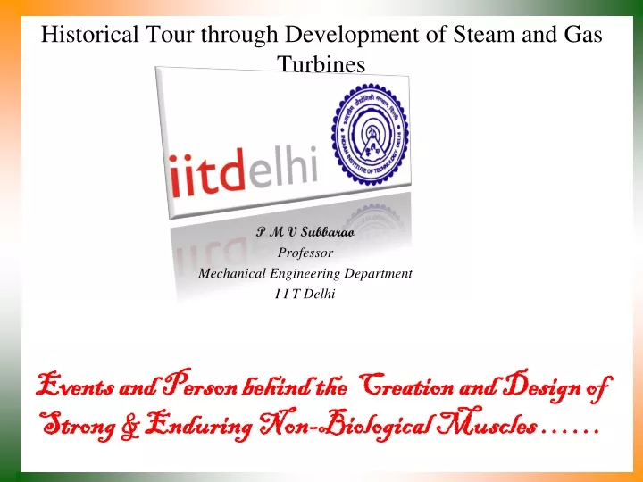 historical tour through development of steam and gas turbines