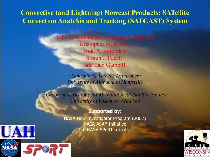 convective and lightning nowcast products