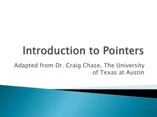 Introduction to Pointers