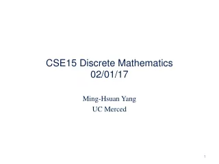 CSE15 Discrete Mathematics 02/01/17