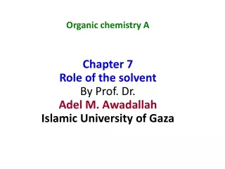 Solubility of organic compounds