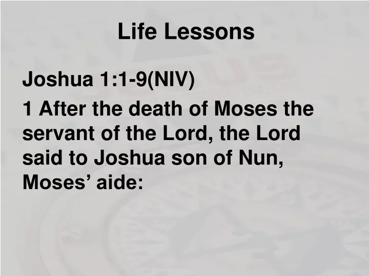 joshua 1 1 9 niv 1 after the death of moses