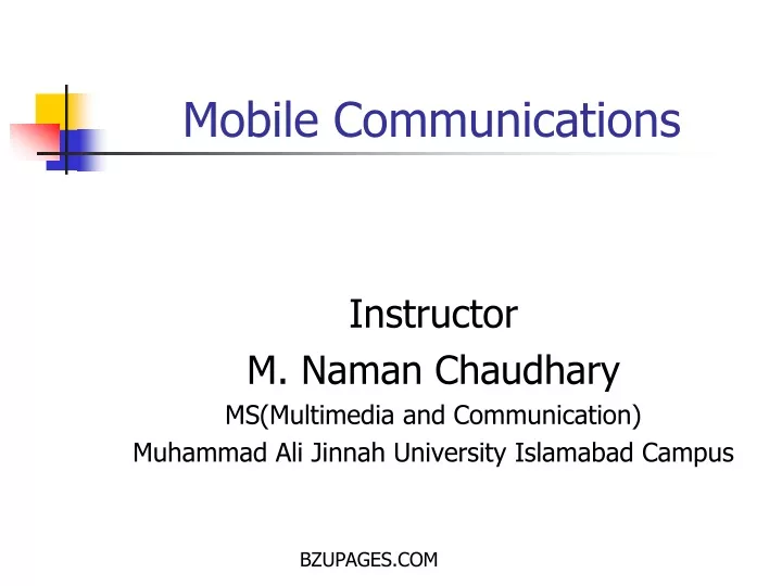 mobile communications