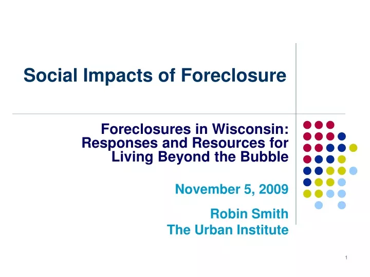 social impacts of foreclosure
