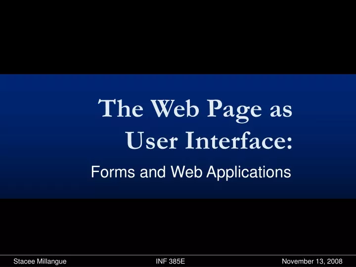 the web page as user interface