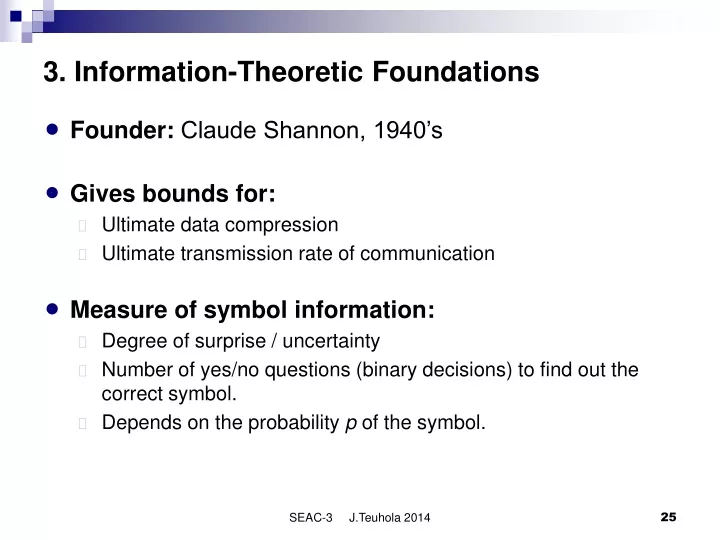 3 information theoretic foundations