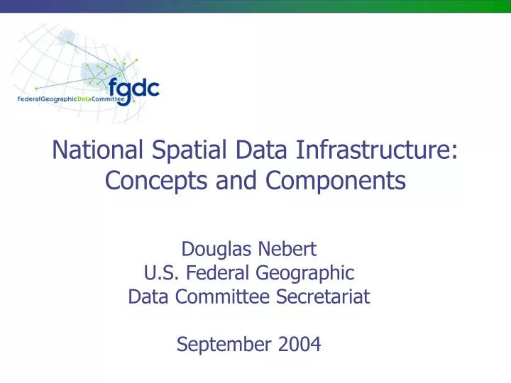 national spatial data infrastructure concepts and components