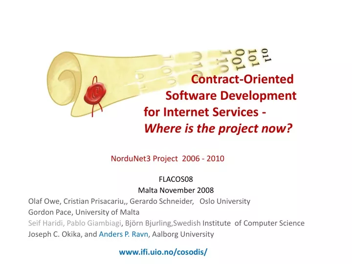 contract oriented software development