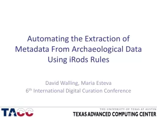 Automating the Extraction of Metadata From Archaeological Data Using iRods Rules