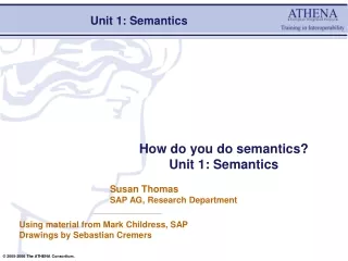 How do you do semantics? Unit 1: Semantics