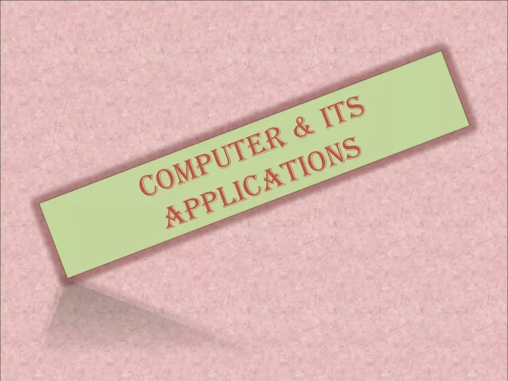 computer its applications