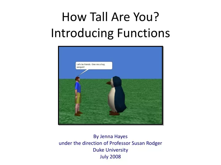 how tall are you introducing functions