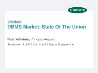 DBMS Market: State Of The Union