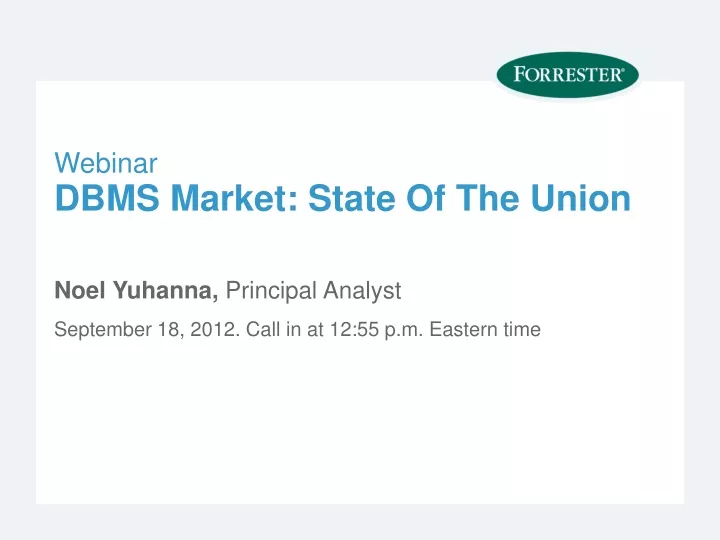 dbms market state of the union