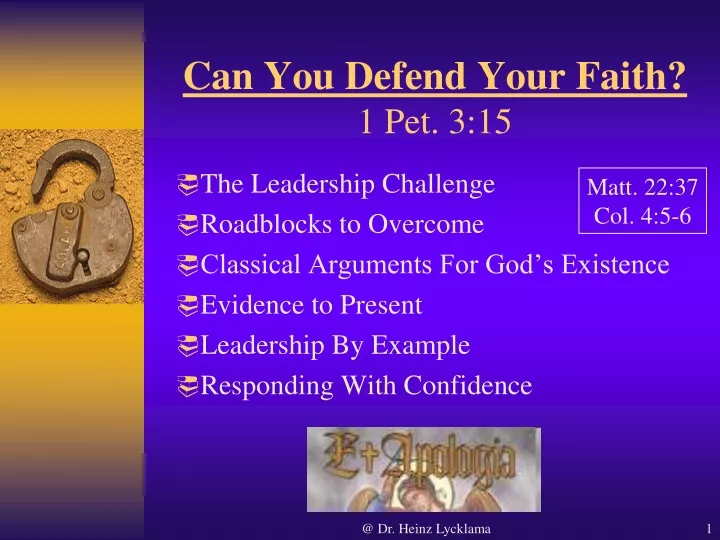 can you defend your faith 1 pet 3 15
