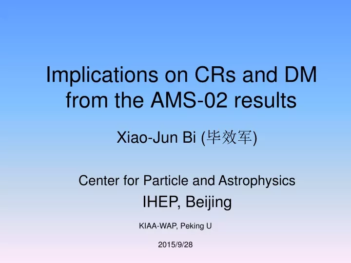 implications on crs and dm from the ams 02 results