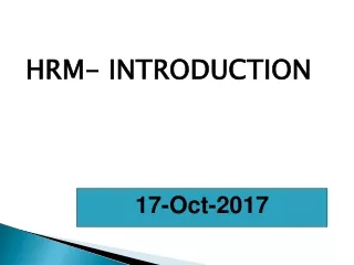 HRM- INTRODUCTION