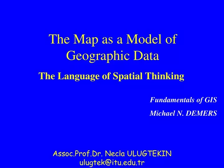 the map as a model of geographic data