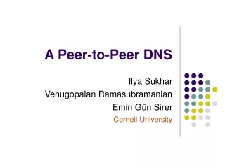A Peer-to-Peer DNS