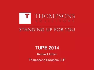TUPE 2014 Richard Arthur Thompsons Solicitors LLP