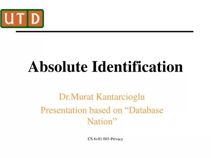 absolute identification