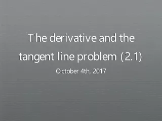 The derivative and the tangent line problem (2.1)