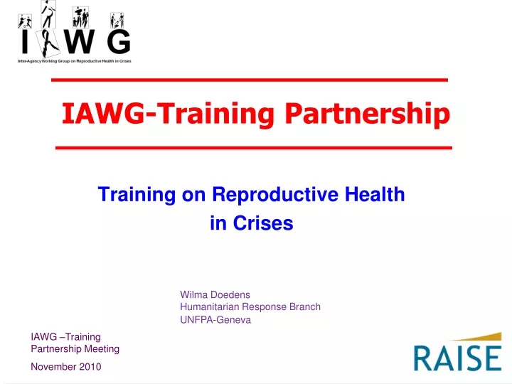 iawg training partnership