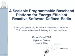 A Scalable Programmable Baseband Platform for Energy-Efficient Reactive Software-Defined-Radio