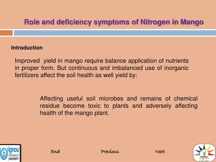 role and deficiency symptoms of nitrogen in mango