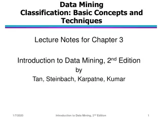 Data Mining  Classification: Basic Concepts and Techniques