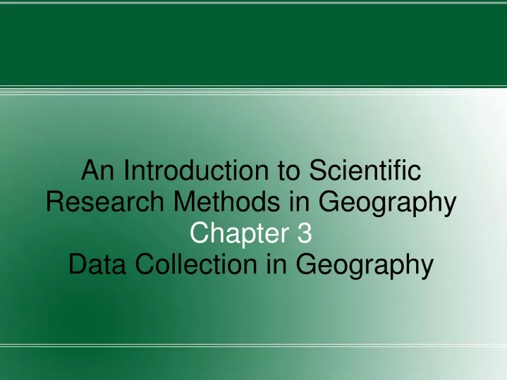 an introduction to scientific research methods