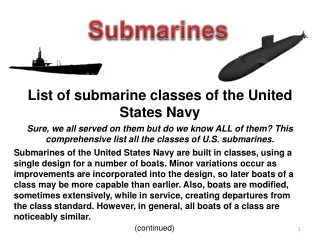 List of submarine classes of the United States Navy