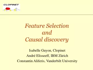 Feature Selection  and  Causal discovery