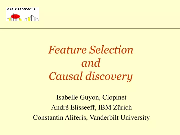 feature selection and causal discovery