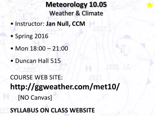 Meteorology  10.05 Weather &amp; Climate