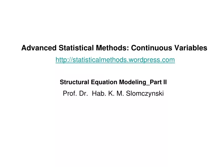 advanced statistical methods continuous variables http statisticalmethods wordpress com