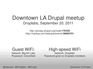 Downtown LA Drupal meetup Droplabs, September 20, 2011