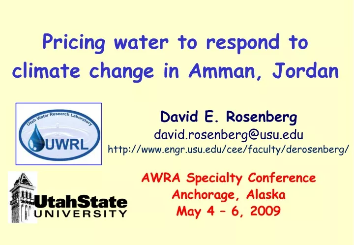 pricing water to respond to climate change in amman jordan