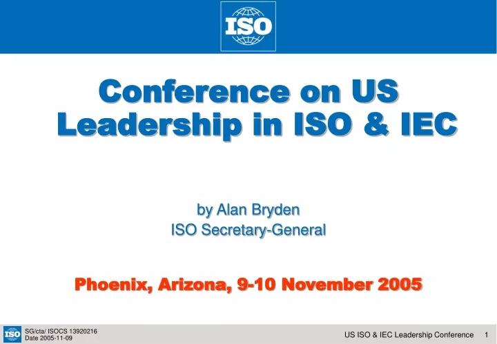 conference on us leadership in iso iec by alan