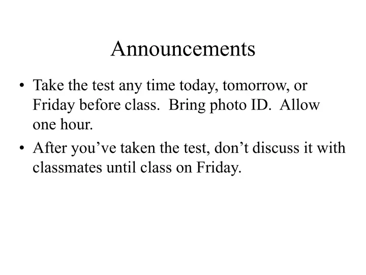 announcements