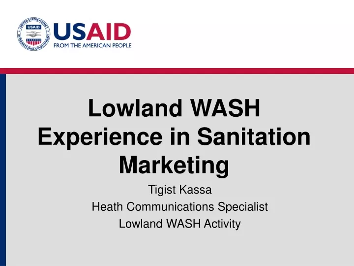 lowland wash experience in sanitation marketing